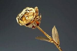Gold Dipped Rose 6 Inch